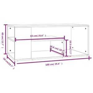 Τραπεζάκι Σαλονιού Καπνιστή Δρυς 100x50x40 εκ. Επεξεργ. Ξύλο