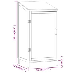 Αποθήκη Κήπου 55 x 52 x 112 εκ. από Μασίφ Ξύλο Ελάτης