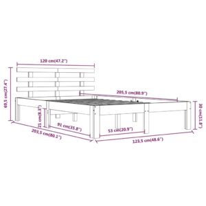 Πλαίσιο Κρεβατιού 120 x 200 εκ. από Μασίφ Ξύλο