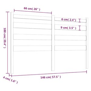 Κεφαλάρι Κρεβατιού 146 x 4 x 100 εκ. από Μασίφ Ξύλο Πεύκου