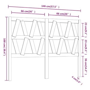 Κεφαλάρι Κρεβατιού 146 x 4 x 100 εκ. από Μασίφ Ξύλο Πεύκου