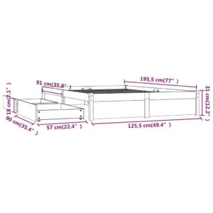 Πλαίσιο Κρεβατιού Με Συρτάρια Μελί 120x190 εκ. 4FT Small Double