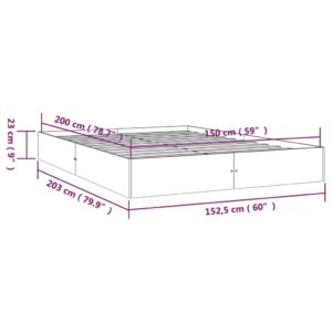 Πλαίσιο Κρεβατιού 150 x 200 εκ. από Μασίφ Ξύλο 5FT King Size