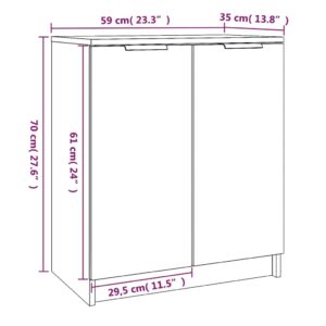 Παπουτσοθήκη Γκρι Σκυροδέματος 59x35x70 εκ. Επεξεργασμένο Ξύλο