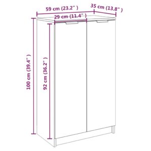 Παπουτσοθήκη Γκρι Σκυροδέματος 59x35x100 εκ. Επεξεργασμένο Ξύλο