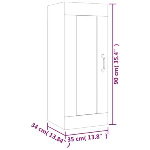 Ντουλάπι Κρεμαστό Γκρι Sonoma 35x34x90 εκ. Επεξεργασμένο Ξύλο