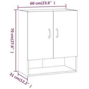 Ντουλάπι Τοίχου Γκρι Sonoma 60x31x70εκ. Επεξεργασμένο Ξύλο