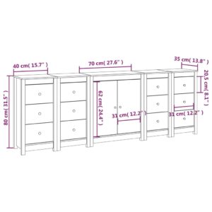 Ντουλάπι Καφέ Μελί 230 x 35 x 80 εκ. από Μασίφ Ξύλο Πεύκου