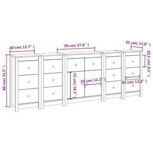 Ντουλάπι Καφέ Μελί 230 x 35 x 80 εκ. από Μασίφ Ξύλο Πεύκου