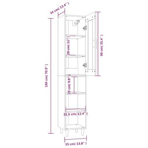 Ντουλάπι Λευκό 35 x 34 x 180 εκ. από Επεξεργασμένο Ξύλο