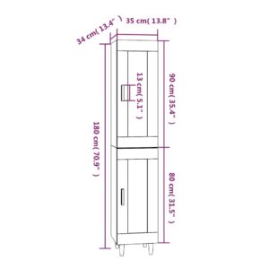 Ντουλάπι Sonoma Δρυς 35 x 34 x 180 εκ. από Επεξεργασμένο Ξύλο