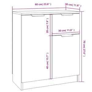 Ντουλάπια 2 τεμ. Καπνιστή δρυς 60x30x70 εκ. Επεξεργασμένο Ξύλο