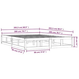 Πλαίσιο Κρεβατιού Μελί 200 x 200 εκ. από Μασίφ Ξύλο