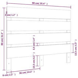 Κεφαλάρι Κρεβατιού Μελί 90 x 3 x 80 εκ. από Μασίφ Ξύλο Πεύκου