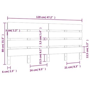 Κεφαλάρι Κρεβατιού 120 x 3 x 80 εκ. από Μασίφ Ξύλο Πεύκου