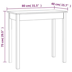 Τραπέζι κονσόλα Καφέ μελί 80x40x75 εκ. Μασίφ Ξύλο Πεύκου