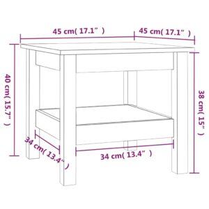 Τραπεζάκι Σαλονιού Μαύρο 45 x 45 x 40 εκ. από Μασίφ Ξύλο Πεύκου