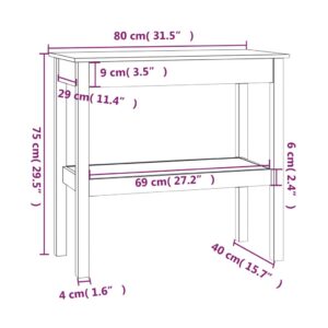 Τραπέζι Κονσόλα Γκρί 80x40x75 εκ. από Μασίφ Ξύλο Πεύκου