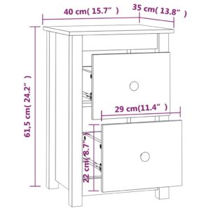 Κομοδίνα 2 τεμ. Λευκό 40 x 35 x 61