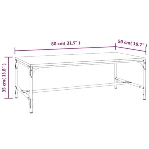 Τραπεζάκι Σαλονιού Γκρι Sonoma 80x50x35 εκ.Επεξεργασμένο Ξύλο