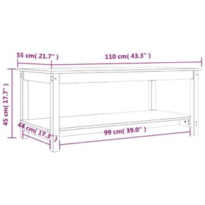 Τραπεζάκι Σαλονιού Λευκό 110x55x45 εκ. από Μασίφ Ξύλο Πεύκου