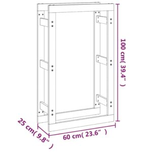 Ραφιέρα Καυσόξυλων Λευκή 60x25x100 εκ. από Μασίφ Ξύλο Πεύκου