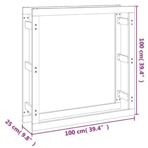 Ραφιέρα Καυσόξυλων Λευκό 100x25x100 εκ. από Μασίφ Ξύλο Πεύκου