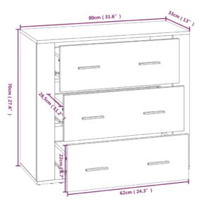 Ντουλάπι Καφέ Δρυς 80x33x70 εκ. από Επεξεργασμένο Ξύλο