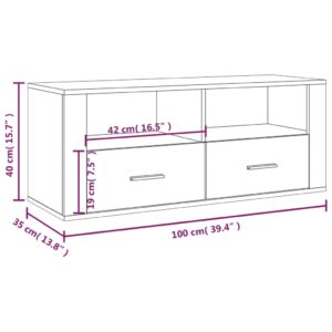 Έπιπλο Τηλεόρασης Γκρι Sonoma 100x35x40 εκ. από Επεξεργ. Ξύλο