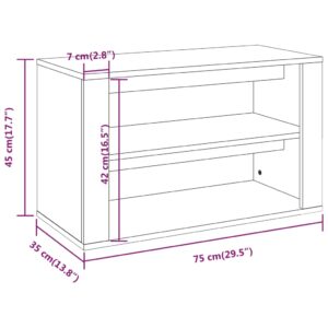 Παπουτσοθήκη Γκρι Sonoma 75x35x45 εκ. από Επεξεργασμένο Ξύλο