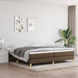 Πλαίσιο Κρεβατιού Boxspring Σκούρο Καφέ 200x200 εκ. Υφασμάτινο