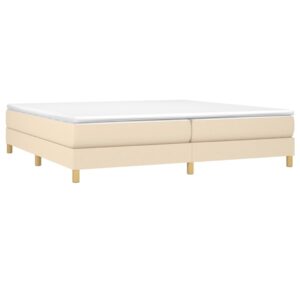 Πλαίσιο Κρεβατιού Boxspring Κρεμ 200x200 εκ. Υφασμάτινο