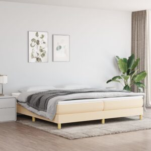 Πλαίσιο Κρεβατιού Boxspring Κρεμ 200x200 εκ. Υφασμάτινο