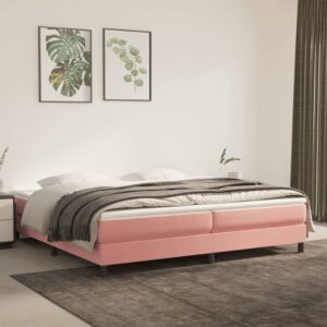 Πλαίσιο Κρεβατιού Boxspring Ροζ 200x200 εκ. Βελούδινο