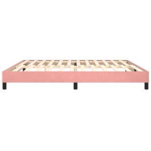 Πλαίσιο Κρεβατιού Boxspring Ροζ 200x200 εκ. Βελούδινο