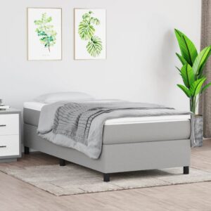 Πλαίσιο Κρεβατιού Boxspring Ανοιχτό Γκρι 90x200 εκ. Υφασμάτινο