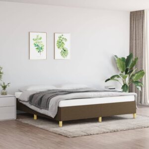 Πλαίσιο Κρεβατιού Boxspring Σκούρο Καφέ 180x200 εκ. Υφασμάτινο