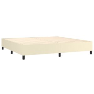 Πλαίσιο Κρεβατιού Boxspring Κρεμ 200x200 εκ. Συνθετικό Δέρμα