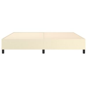 Πλαίσιο Κρεβατιού Boxspring Κρεμ 200x200 εκ. Συνθετικό Δέρμα