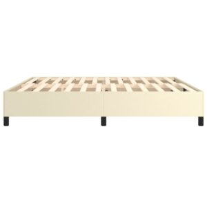 Πλαίσιο Κρεβατιού Boxspring Κρεμ 200x200 εκ. Συνθετικό Δέρμα