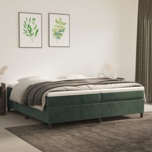 Πλαίσιο Κρεβατιού Boxspring Σκούρο Πράσινο 200x200 εκ Βελούδινο