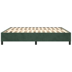 Πλαίσιο Κρεβατιού Boxspring Σκούρο Πράσινο 200x200 εκ Βελούδινο