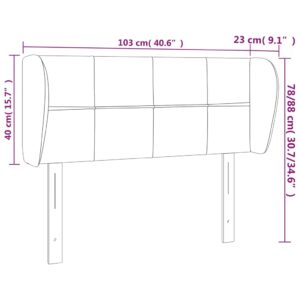 Κεφαλάρι με Πτερύγια Σκούρο Γκρι 103x23x78/88 εκ. Βελούδινο