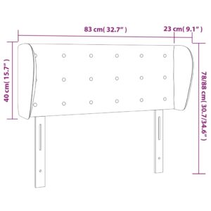 Κεφαλάρι με Πτερύγια Γκρι 83x23x78/88 εκ. Συνθετικό Δέρμα