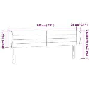 Κεφαλάρι με Πτερύγια Κρεμ 183x23x78/88 εκ. Υφασμάτινο