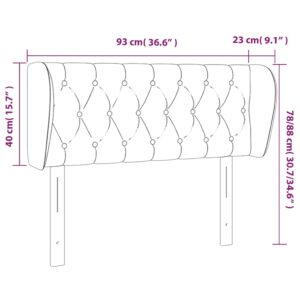 Κεφαλάρι με Πτερύγια Σκούρο Καφέ 93x23x78/88 εκ. Υφασμάτινο