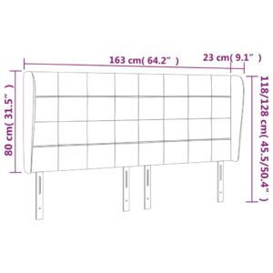 Κεφαλάρι με Πτερύγια Μπλε 163x23x118/128 εκ. Υφασμάτινο