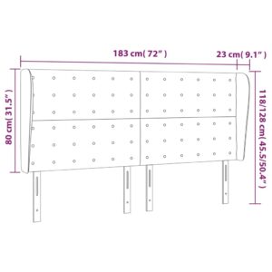 Κεφαλάρι με Πτερύγια Ανοιχτό Γκρι 183x23x118/128 εκ. Βελούδινο