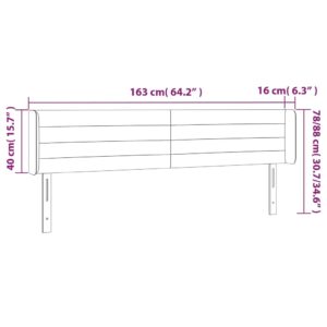 Κεφαλάρι με Πτερύγια Ανοιχτό Γκρι 163x16x78/88 εκ. Βελούδινο