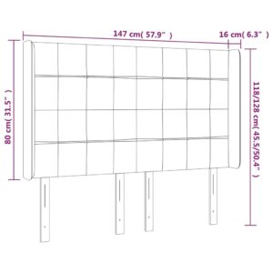 Κεφαλάρι με Πτερύγια Taupe 147x16x118/128 εκ. Υφασμάτινο